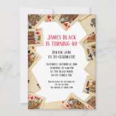 speelkaarten verjaardagsfeestje uitnodiging (Voorkant)