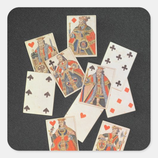 Speelkaarten Vierkante Sticker (Voorkant)