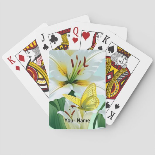 Speelkaarten Witte Lilly, Gele Vlinder (Achterkant)