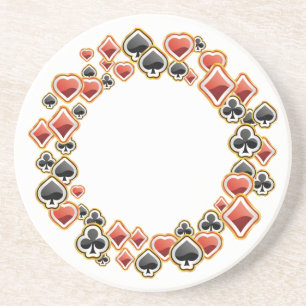 Speelkaarten Zandsteen Onderzetter