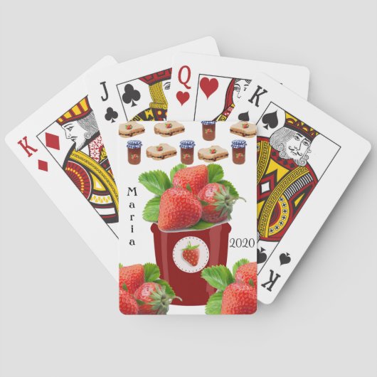 Speelkaartendek aardbeien pindakaas pokerkaarten (Achterkant)