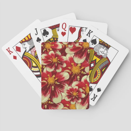 Speelkaartendek Bloemmotief Pokerkaarten (Achterkant)