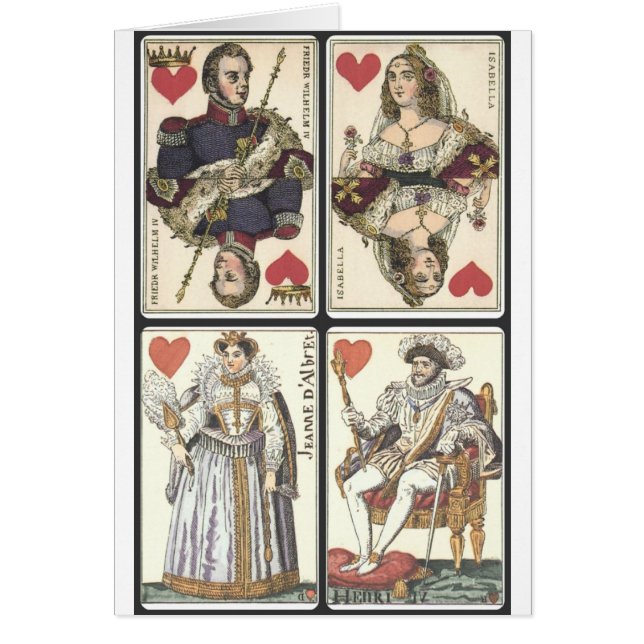  speelkaartjes - Koningen en koninginnen (Voorkant)