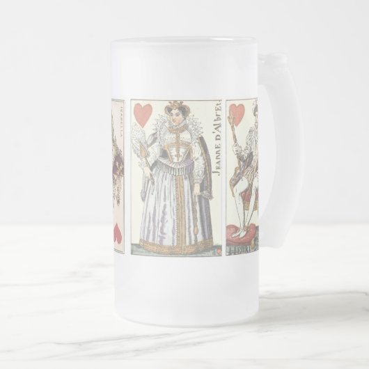  speelkaartjes - Koningen en koninginnen Matglas Bierpul (Voorkant rechts)