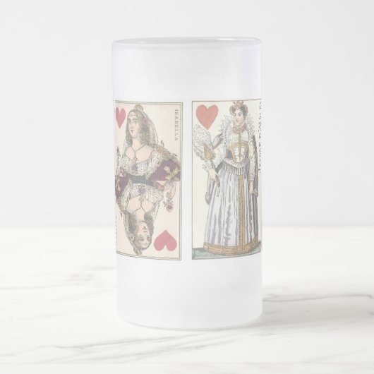  speelkaartjes - Koningen en koninginnen Matglas Bierpul (Center)