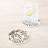  speelkaartjes - Koningen en koninginnen Zandsteen Onderzetter (Zijkant)