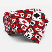 Speelkaartpatroon Casino Stijl Stropdas (Opgerold)