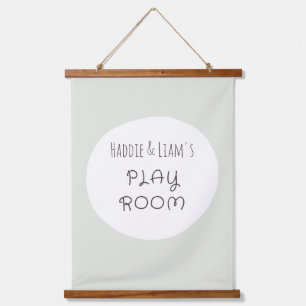 speelkamer aangepaste namen Wood Topped Tapestry Hangend Wandkleed