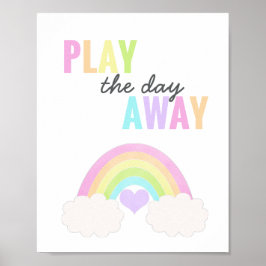 Speelkamer Speel De Dag Weg Pastel Regenboog Poster