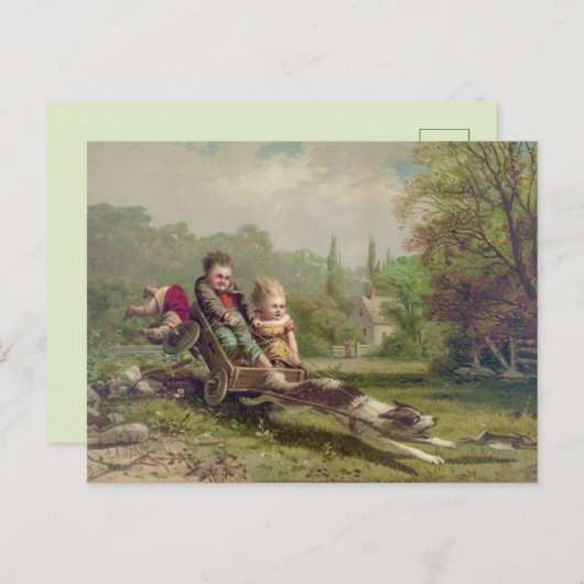  speelkinderen briefkaart (Voorkant / Achterkant)