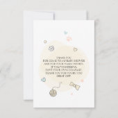 Speelklein katje Baby shower Bedankkaart (Achterkant)