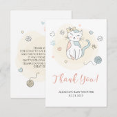 Speelklein katje Baby shower Bedankkaart (Voorkant / Achterkant)