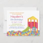 Speelplaats Gym Ball Pits Kind Birthday Party Kaart (Voorkant)