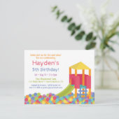 Speelplaats Gym Ball Pits Kind Birthday Party Kaart (Staand voorkant)