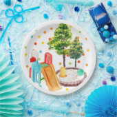 Speelplaats Happy Birthday Paper Borden pokadots Papieren Bordje (Feest)