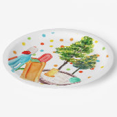 Speelplaats Happy Birthday Paper Borden pokadots Papieren Bordje (Gekanteld)