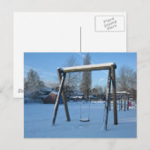 Speelplaats in de sneeuw briefkaart (Voorkant / Achterkant)