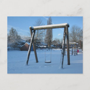 Speelplaats in de sneeuw briefkaart