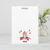 Speelplaats Kinderen Jongens Meisjes Verjaardag Aa Bedankkaart (Staand voorkant)