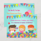 Speelplaats Schattige Kinderen Verjaardagsfeest Ui Kaart (Voorkant / Achterkant)