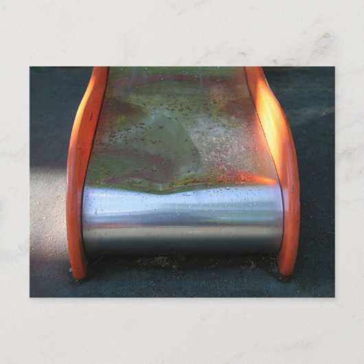 Speelplaats voor kinderen 10 Slide na regen PostC Briefkaart (Voorkant)