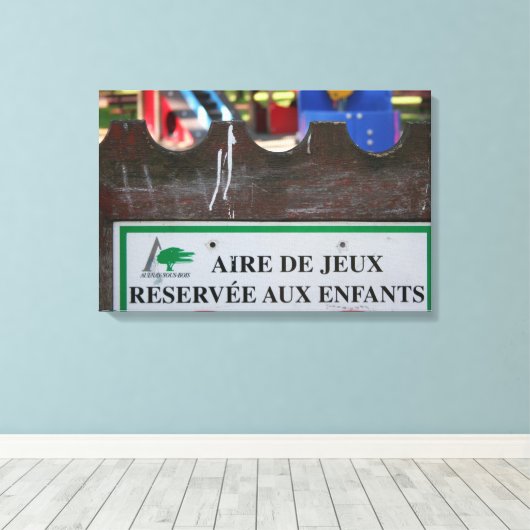 Speelplaats voor kinderen 1 Reserve aux Enfants C Canvas Afdruk (Insitu (Houten vloer))