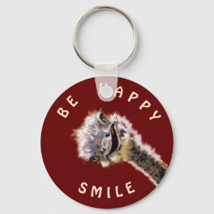 Speelrijke Sleutelhanger Gift Happy Ostrich Smile