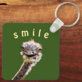 Speelrijke Sleutelhanger Happy Ostrich - glimlach (Achterkant)