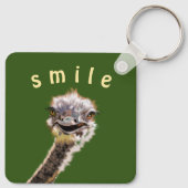 Speelrijke Sleutelhanger Happy Ostrich - glimlach (Achterkant)