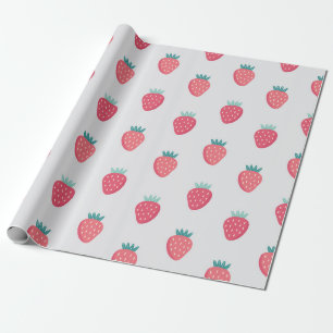 speels aardbeienpatroon cadeaupapier