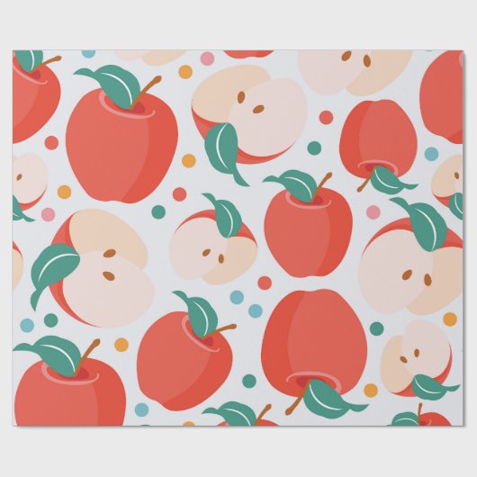 speels appelpatroon cadeaupapier (Vlak)