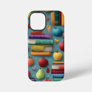 Speels Back-to-School-ontwerp met boeken en Apple iPhone 12 Mini Hoesje