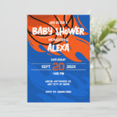 Speels Basketbal vuur Grafitti baby shower Kaart (Staand voorkant)