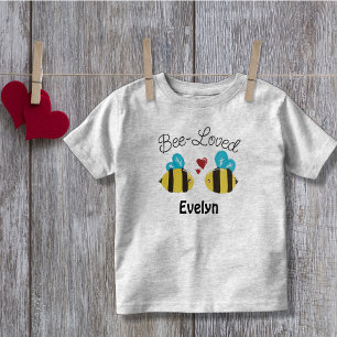 Speels Bee Loved Gepersonaliseerd Kinder Shirts