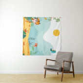 Speels & beschrijvend, speels Oerwoud Cub Digitaal Wandkleed (In situ)