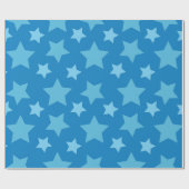 Speels Blauw Sterrenpatroon voor Opgewekte Vormgev Cadeaupapier (Vlak)
