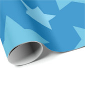 Speels Blauw Sterrenpatroon voor Opgewekte Vormgev Cadeaupapier (Rol Hoek)