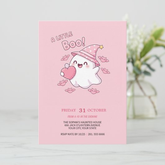 Speels boek! Halloweenfeest uitnodigen Kaart (Staand voorkant)