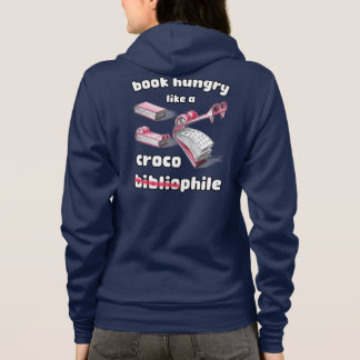 Speels boek Hungry Croco Bibliophile Tekening Hoodie