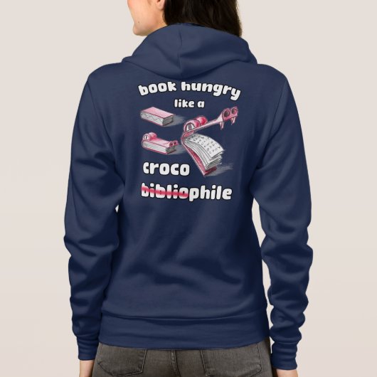 Speels boek Hungry Croco Bibliophile Tekening Hoodie (Achterkant)