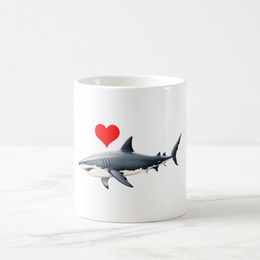 Speels cartoonhaai-ontwerp – Duik in het plezier! Koffiemok (Center)