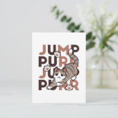 Speels Cat Jump Design - Jump Spint Pun artwork Briefkaart (Staand voorkant)