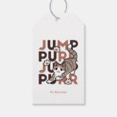 Speels Cat Jump Design - Jump Spint Pun artwork Cadeaulabel (Voorkant)