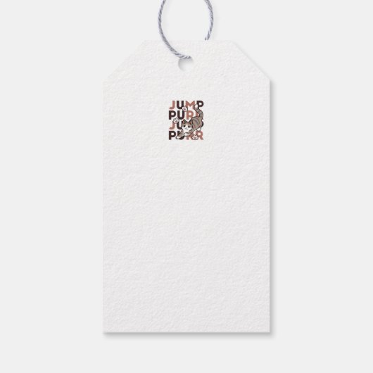 Speels Cat Jump Design - Jump Spint Pun artwork Cadeaulabel (Achterkant)