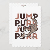 Speels Cat Jump Design - Jump Spint Pun artwork Feestdagenkaart (Voorkant / Achterkant)