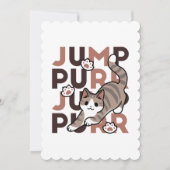 Speels Cat Jump Design - Jump Spint Pun artwork Feestdagenkaart (Voorkant)