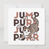 Speels Cat Jump Design - Jump Spint Pun artwork Feestdagenkaart (Voorkant)