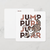 Speels Cat Jump Design - Jump Spint Pun artwork Feestdagenkaart (Voorkant / Achterkant)