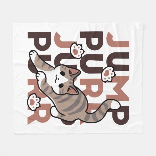 Speels Cat Jump Design - Jump Spint Pun artwork Fleece Deken (Voorkant (Horizontaal))