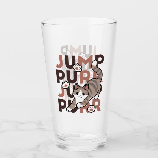 Speels Cat Jump Design - Jump Spint Pun artwork Glas (Voorkant)